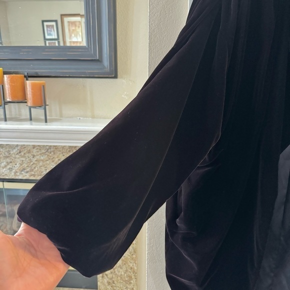 Vintage Karen Okada For David Howard Iridescent Velvet Waterfall Coatigan Med - Picture 5 of 10